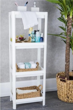 4 Tiers White Multi-Purpose Shelving Unit