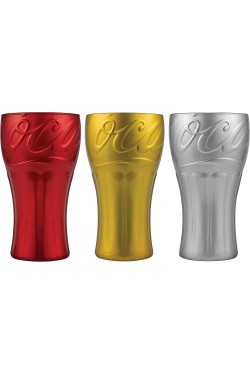 96613Z00 Verre à boisson gazeuse Coca Cola, 3 pièces 350 cc