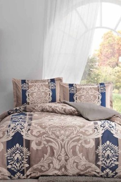 1000037493001 Ethan Satin Duvet Cover Set, Brown