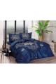 1000037481002 Florian Satin Duvet Cover Set, Navy Blue