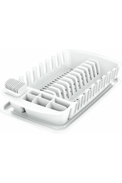 900644 Dish Drainer with Drip Tray, White, 29 x 49 x 10 cm