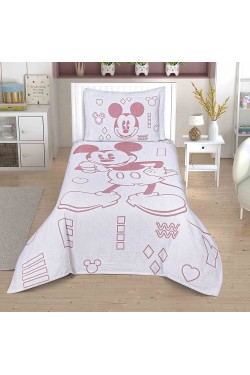 1000037693 Disney Mickey Mouse Licensed Jacquard Bedspread Multi Color