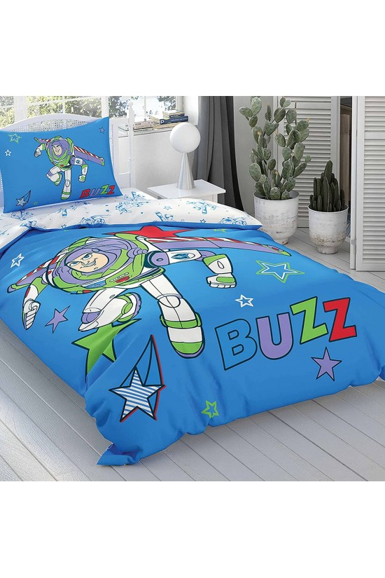 1000043022 Disney Toy Story Buzz Cotton Duvet Cover Set, Multicolor