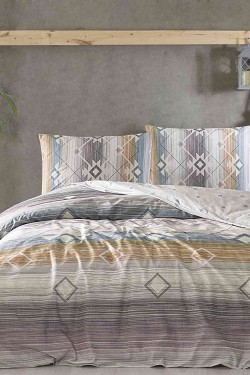 1000042477001 Parure de lit double Venita Ranforce Beige