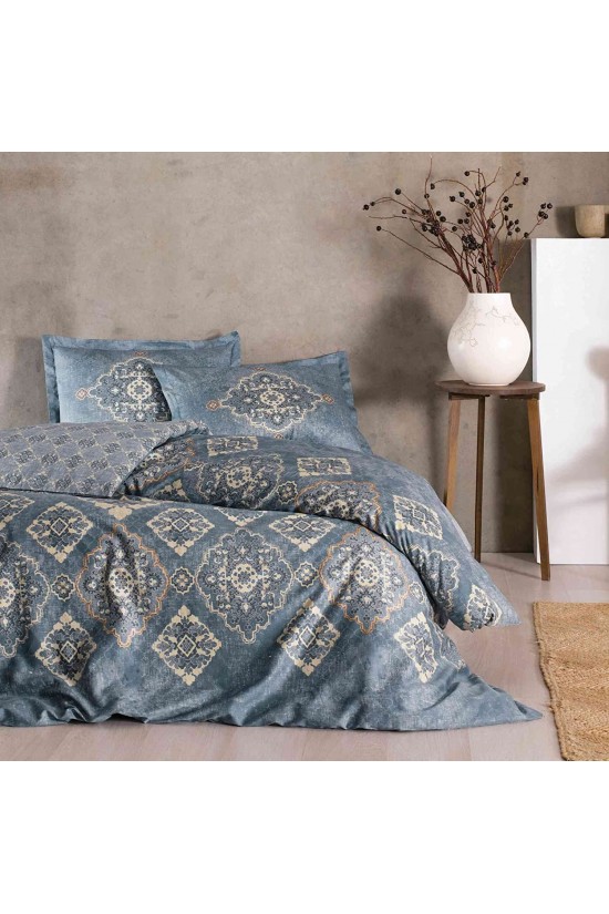 1000042008001 Marilla Double Duvet Cover Set, Navy Blue