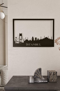 Yurudesign Lazer Kesim Metal Duvar Tablo İstanbul 30*45