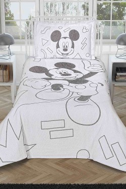 1000037695 Disney Mickey Enjoy Licensed Jacquard Bedspread Multi Color