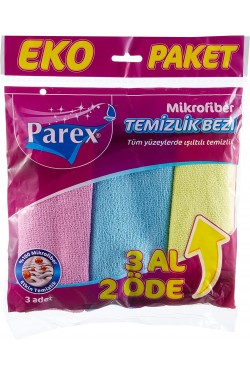 Chiffon de nettoyage en fibre 3 pièces Eco Package 1 paquet (1 x 3 pièces)