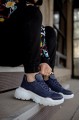 Knack High Sole Casual Shoes N75 Navy Blue