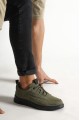 Couleur verte de chaussures confortables d'hommes confortables de daim de cuir véritable occasionnels