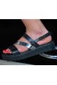 WOMEN'S ORTHOPEDIC SANDALS GENUINE LEATHER BLACK - SILVER