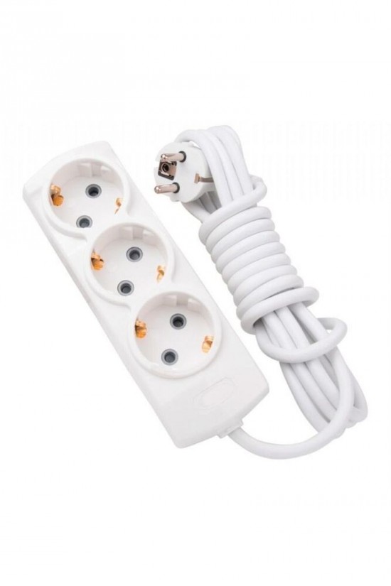 Bronze 5 mt 3-Plug Socket Grounded Extension Cable