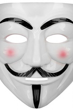 Beyaz Renk Pembe Yanaklı İthal V For Vendetta Maskesi