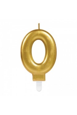 0 Number Candle Gold Color