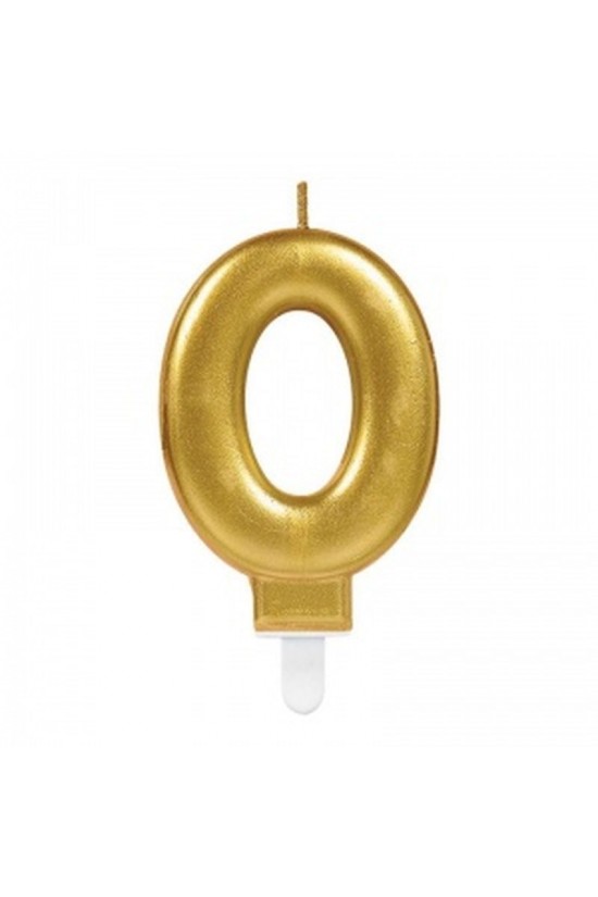 0 Number Candle Gold Color