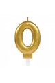 0 Number Candle Gold Color