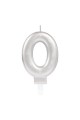 0 Number Candle Silver Color