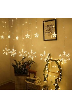 Animated Curtain With Snowflake Decor Led Light 3 Meters