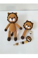 Arife Hanım Amigurumi Gift Lion Newborn Sleeping Companion Pacifier Chain And Rattle Set