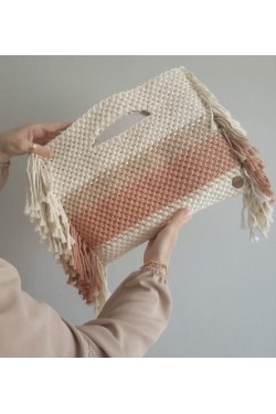 Arife Hanım Sac fonctionnel réversible en macramé fabriqué à la main