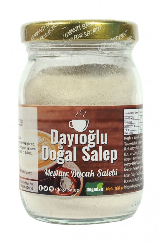 Dayıoğlu Natural Salep Powder Salep Berühmter Bucak Salebi Dayıoğlu Ice Cream Salep 100 gr