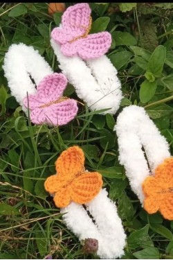 Arife Hanım Amigurumi Χειροποίητη Πόρπη πεταλούδας Snap (Η τιμή αφορά 2 τεμάχια.)