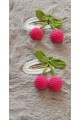 Arife Hanım Amigurumi Handwork Snap Snap Cherry Buckle (Price for 2 pieces.)