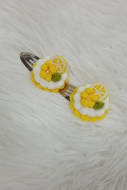  Arife Hanım Handmade Clasp Orange and Lemon Slice Figured Clasp (Sold as a Set of 2)