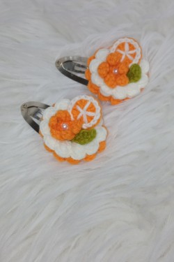  Arife Hanım Handmade Clasp Orange and Lemon Slice Figured Clasp (Sold as a Set of 2)