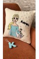 Arife Hanım Punch Handcrafted Frozen Design Pillow Case (special design) 100% Coton yarn is used. Personalized Design is Made.