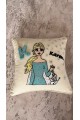 Arife Hanım Punch Handcrafted Frozen Design Pillow Case (special design) 100% Coton yarn is used. Personalized Design is Made.